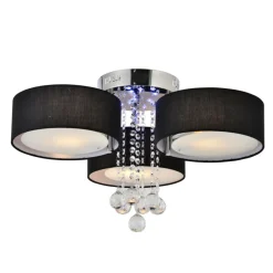 Sklep Kaja Stylowa lampa do sypialni glamour LP-991/3C BK GAMBELA | Kaja Best