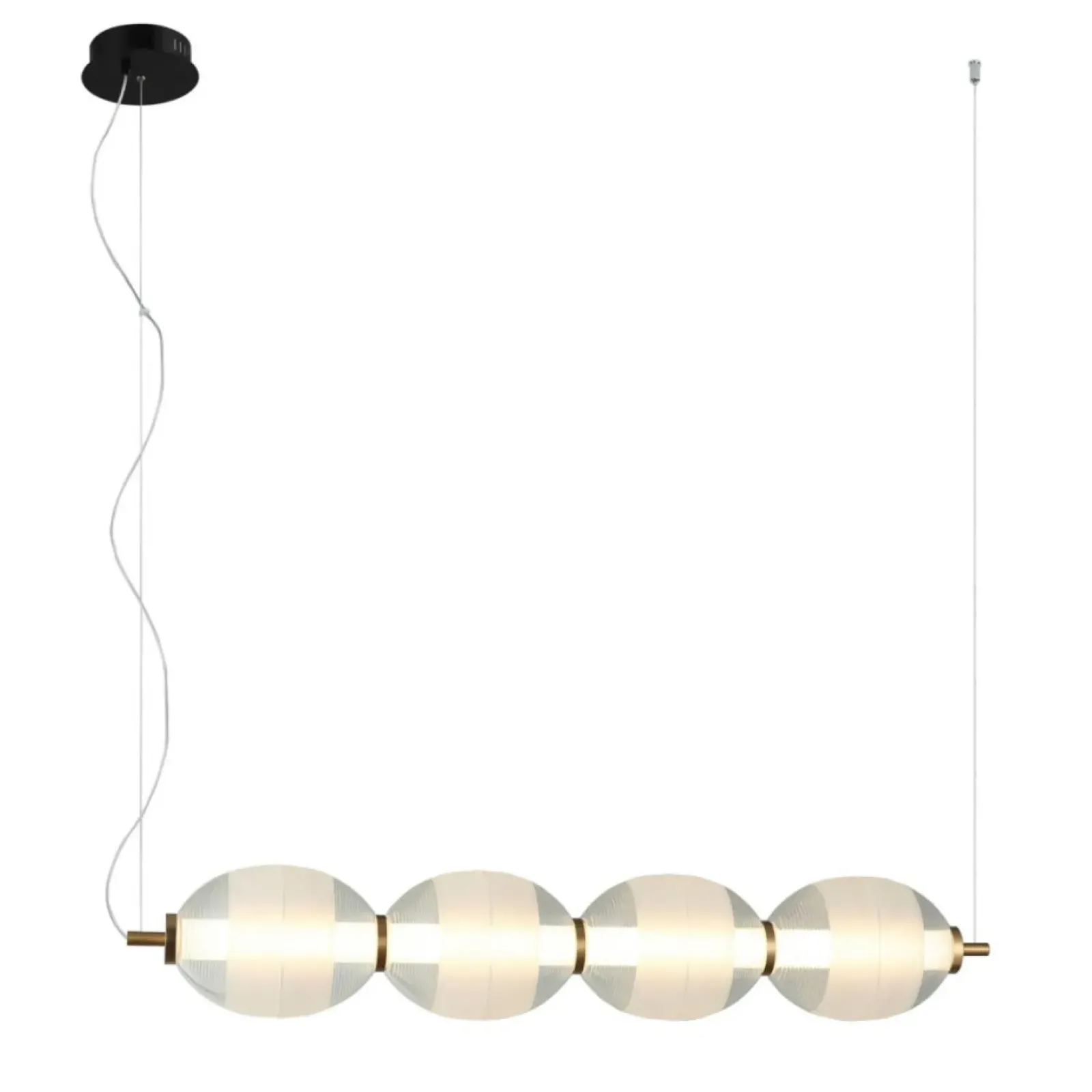 Sklep Kaja Stylowa lampa LED nad wyspę kuchenną PND-45372-4-WH-CL RINOT | Kaja Flash Sale