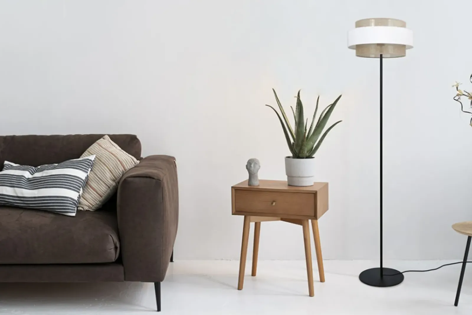Sklep Kaja Stylowa lampa podłogowa boho z abażurem Ø40cmK-5275 z serii CEZAR* Lampy Podłogowe Z Abażurem|Tradycyjne Lampy Podłogowe