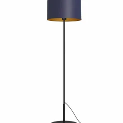 Sklep Kaja Stylowa lampa podłogowa, granatowo-złota LX 3574 z serii ARDEN | Kaja* Lampy Podłogowe Z Abażurem|Tradycyjne Lampy Podłogowe