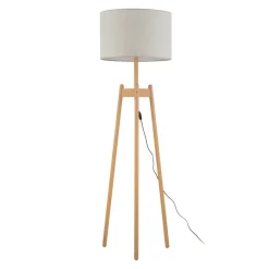 Sklep Kaja Stylowa lampa podłogowa na drewnianych nogach TK 5423 z serii PEREZ* Lampy Podłogowe Z Abażurem