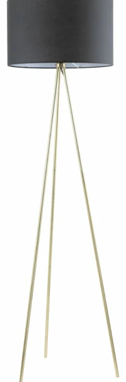 Sklep Kaja Stylowa lampa podłogowa, trójnóg z abażurem ZM A4001-BK z serii CARA* Lampy Podłogowe Z Abażurem