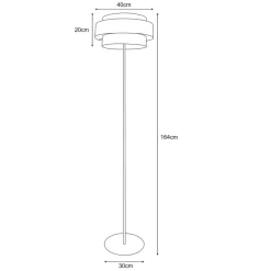 Sklep Kaja Stylowa lampa podłogowa w kolorze czarno-szarym K-5175 z serii ETELA* Lampy Podłogowe Z Abażurem|Lampy Podłogowe