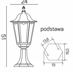 Sklep Kaja Stylowa lampa stojąca ogrodowa, czarna K 4011/1 z serii RETRO CLASSIC | Kaja Ośw* Lampy Ogrodowe Stojące