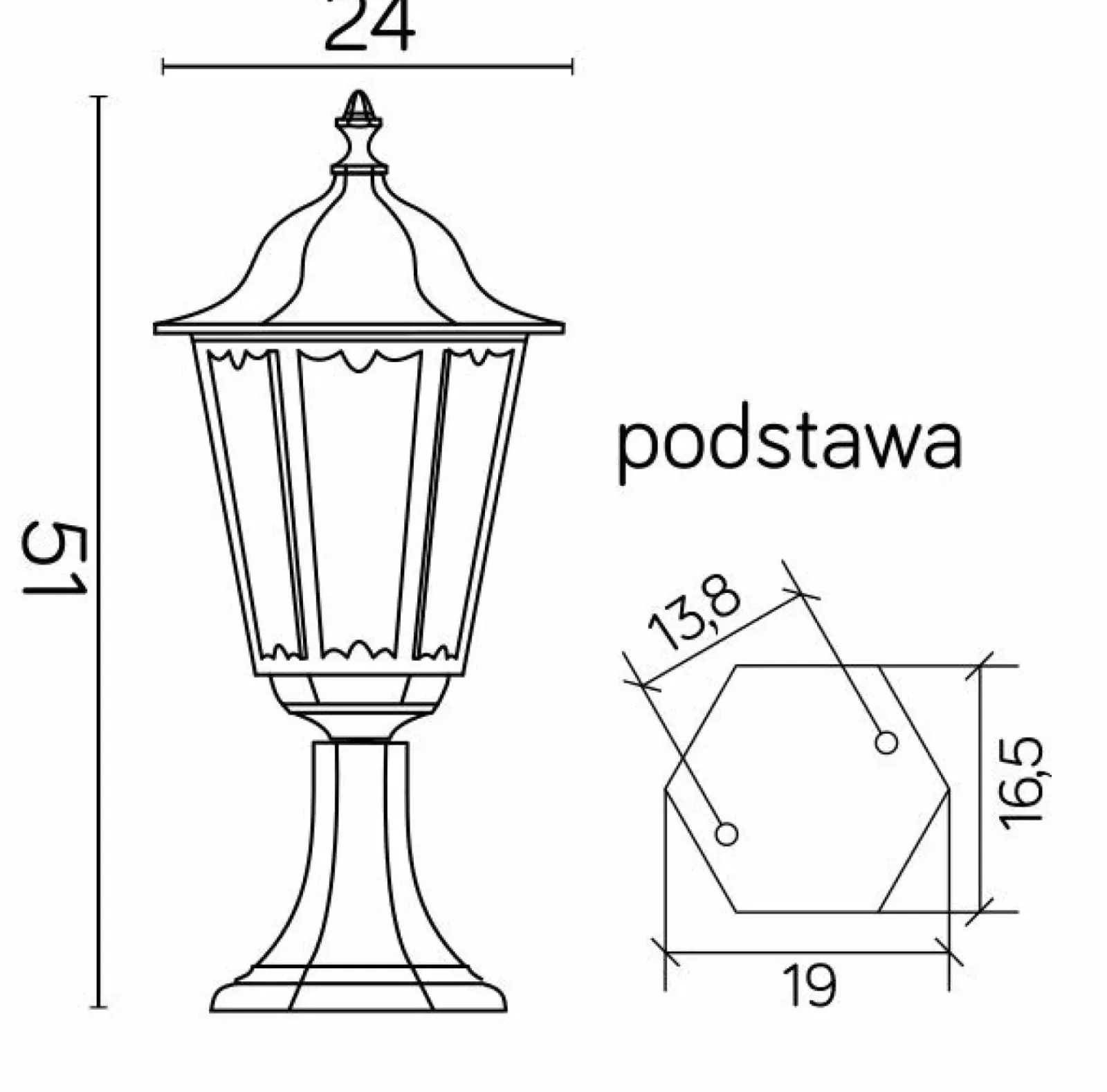 Sklep Kaja Stylowa lampa stojąca ogrodowa, czarna K 4011/1 z serii RETRO CLASSIC | Kaja Ośw* Lampy Ogrodowe Stojące