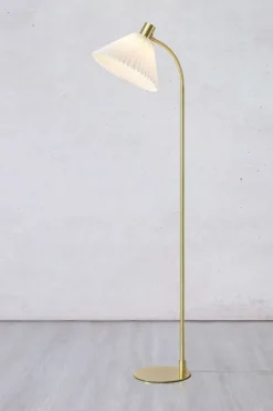 Sklep Kaja Stylowa lampa stojąca w kolorze antycznego złota 108569 z serii MIRA* Lampy Podłogowe Z Abażurem