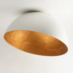 Sklep Kaja Stylowa lampa sufitowa, biała półkula SIG 32461 - SFERA 50 B/MIEDŹ Clearance