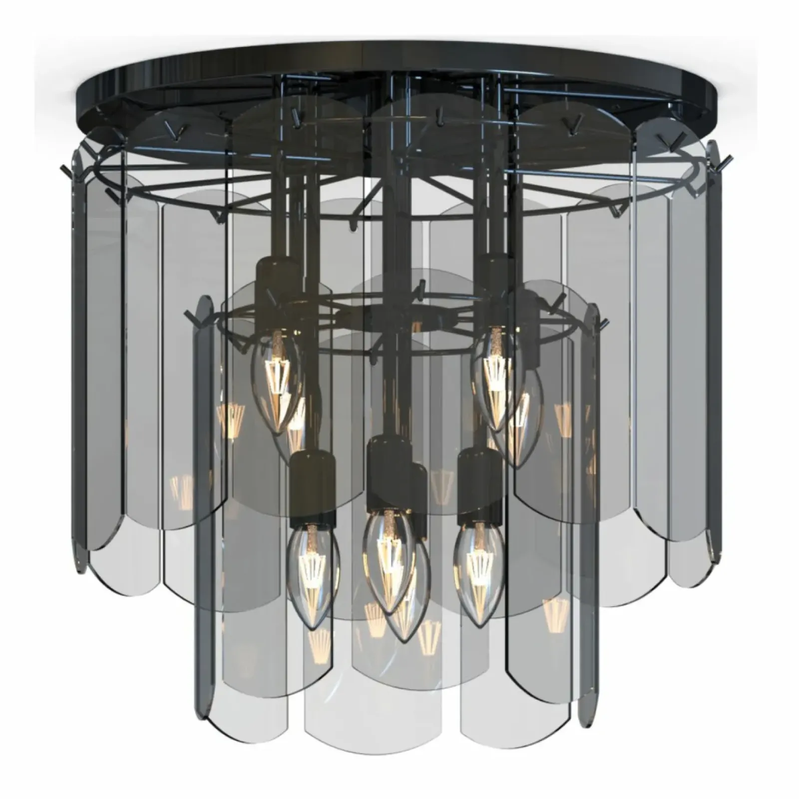 Sklep Kaja Stylowa lampa sufitowa, czarna plafoniera MX3523-8M-EBCN NIRA | Kaja Cheap