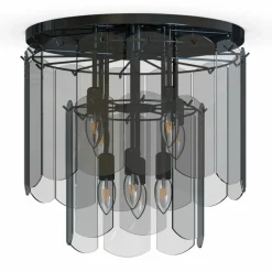 Sklep Kaja Stylowa lampa sufitowa, czarna plafoniera MX3523-8M-EBCN NIRA | Kaja Cheap