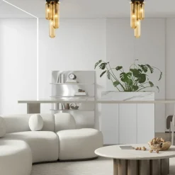 Sklep Kaja Stylowa lampa sufitowa, ryflowane klosze ML0340 PAX | Kaja Oświetlenie Shop