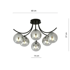 Sklep Kaja Stylowa lampa sufitowa z grafitowymi kloszami 1110/6 BOSTON | Kaja Hot