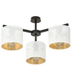 Sklep Kaja Stylowa lampa sufitowa z biało-złotymi abażurami 1145/3 JORDAN | Kaja Best