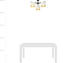 Sklep Kaja Stylowa lampa sufitowa z biało-złotymi abażurami 1145/3 JORDAN | Kaja Best