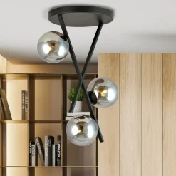 Sklep Kaja Stylowa lampa sufitowa z grafitowymi kloszami 1196/3 z serii RIVER czarny Cheap
