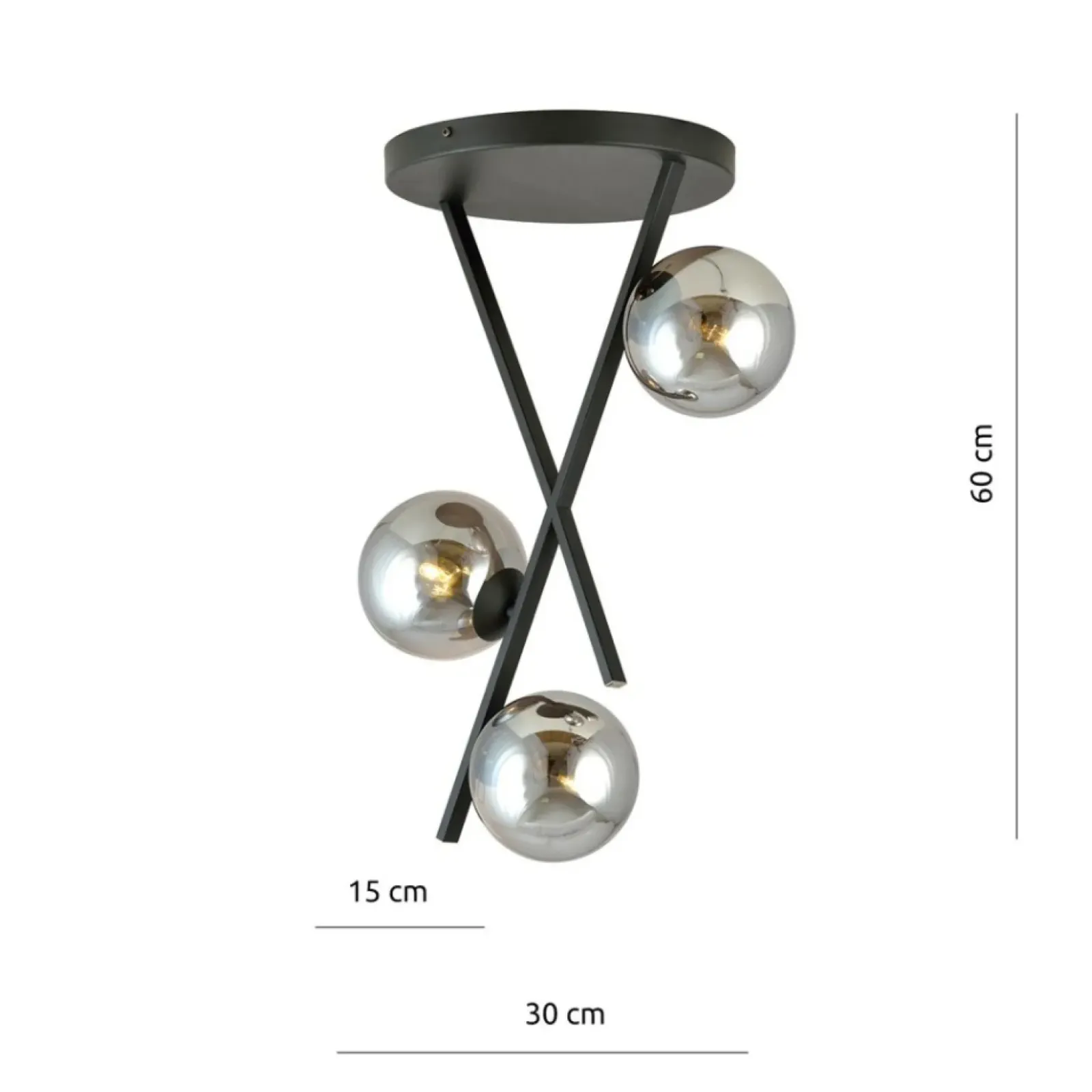 Sklep Kaja Stylowa lampa sufitowa z grafitowymi kloszami 1196/3 z serii RIVER czarny Cheap