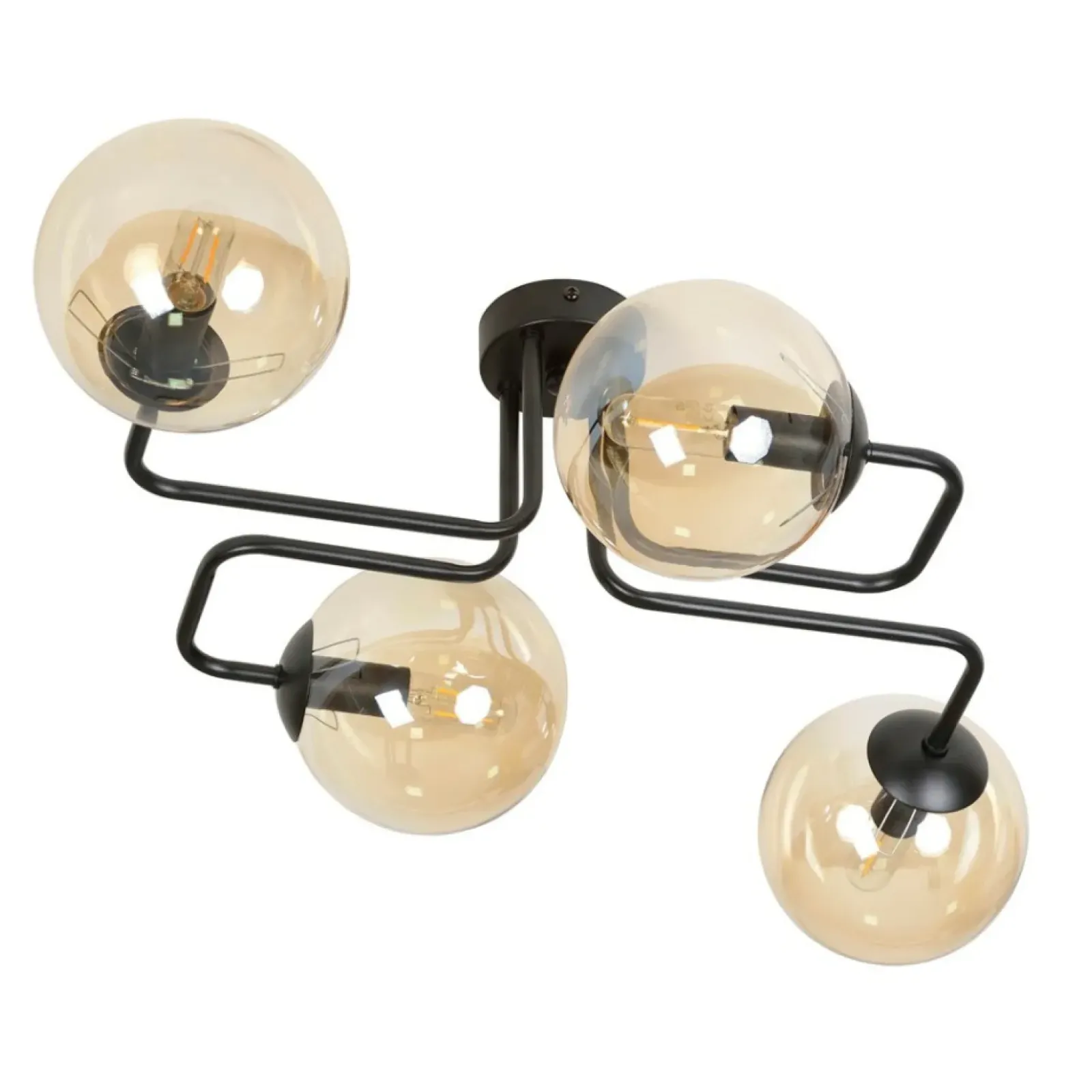 Sklep Kaja Stylowa lampa sufitowa z 4 miodowymi kloszami 833/4 | Kaja Oświetlenie Sale