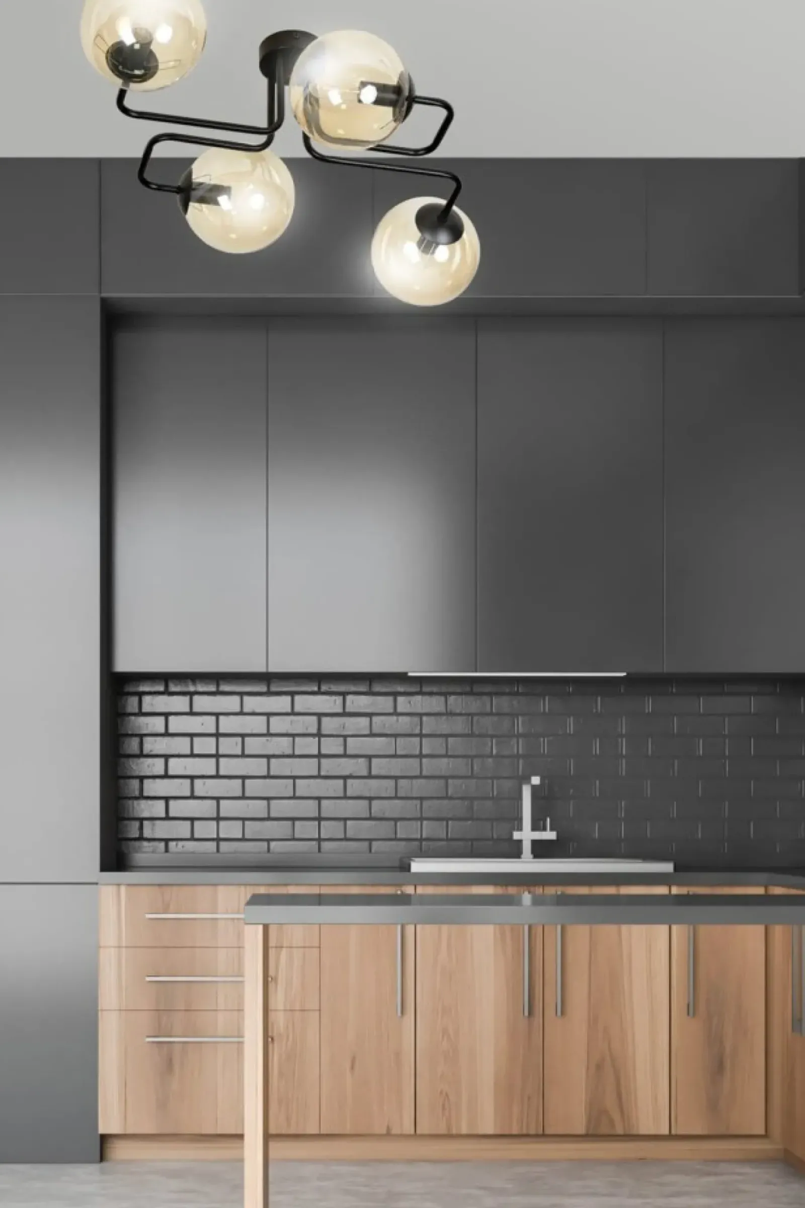 Sklep Kaja Stylowa lampa sufitowa z 4 miodowymi kloszami 833/4 | Kaja Oświetlenie Sale