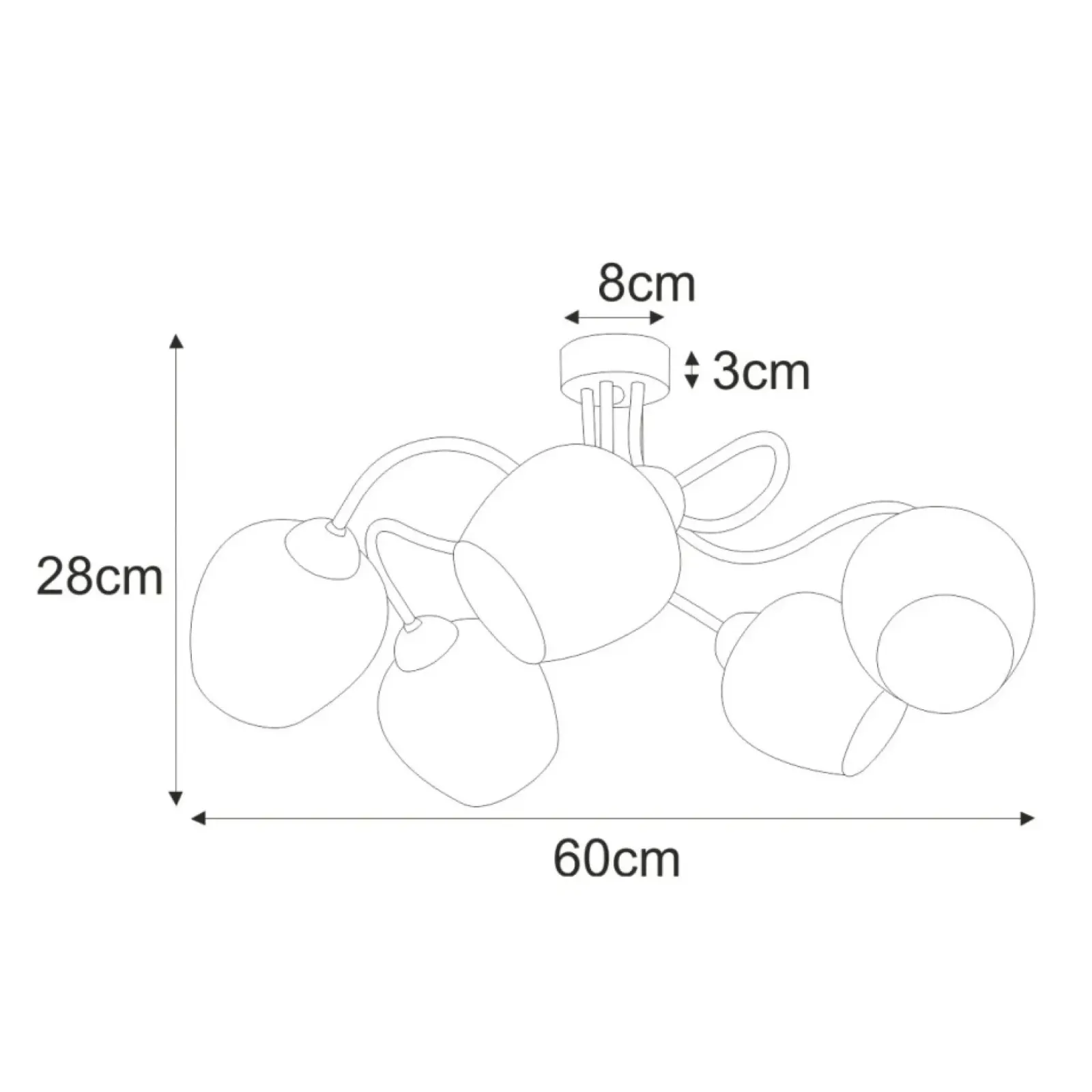Sklep Kaja Stylowa lampa sufitowa z pięcioma kloszami K-5196 z serii SARA | Kaja Fashion
