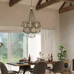 Sklep Kaja Stylowa lampa wisząca dająca dużo światła HK-ASTRID-11P z serii ASTRID* Randole Tradycyjne