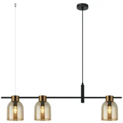 Sklep Kaja Stylowa lampa wisząca do salonu PND-66892-3-BK-AMB z serii SERVIO Best Sale