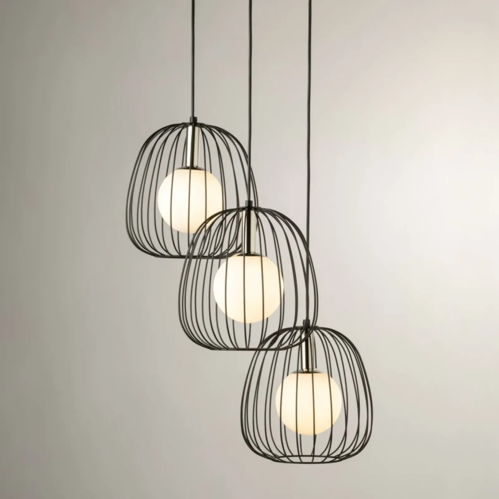 Sklep Kaja Stylowa lampa wisząca, druciane klosze SIG 40725 BELL | Kaja Sale