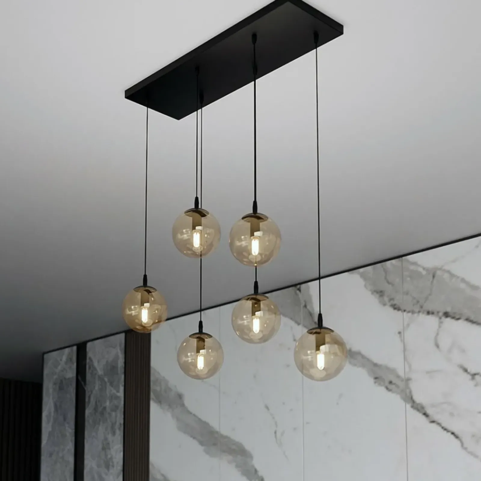 Sklep Kaja Stylowa lampa wisząca na listwie w kolorze miodu 713/6 | Kaja Fashion