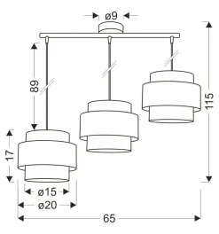 Sklep Kaja Stylowa lampa wisząca nad stół w jadalni 33-23964 LUCCIA | Kaja Shop