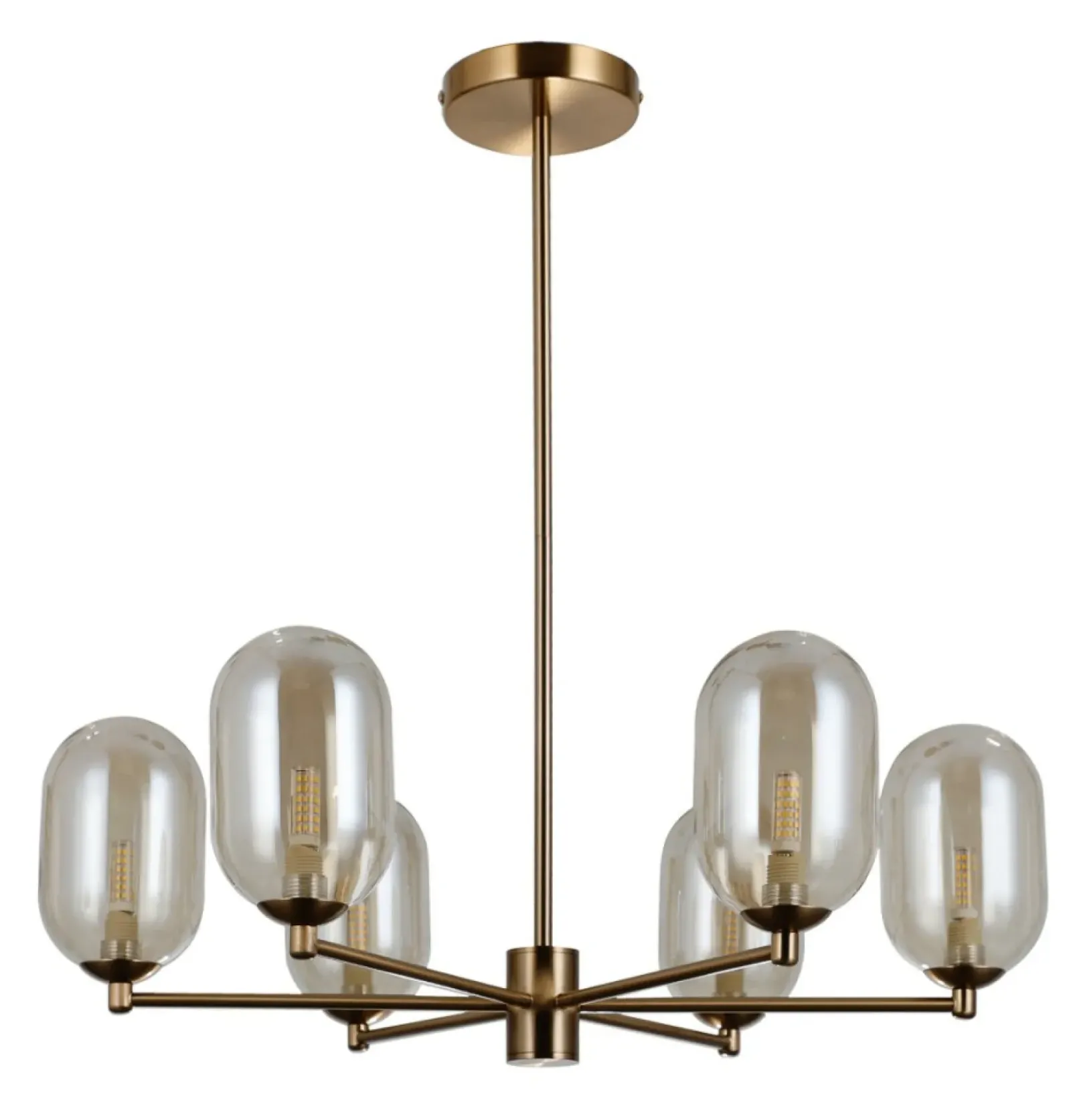 Sklep Kaja Stylowa lampa wisząca w kolorze mosiądzu PND-4215-6-HBR z serii PERANO Fashion