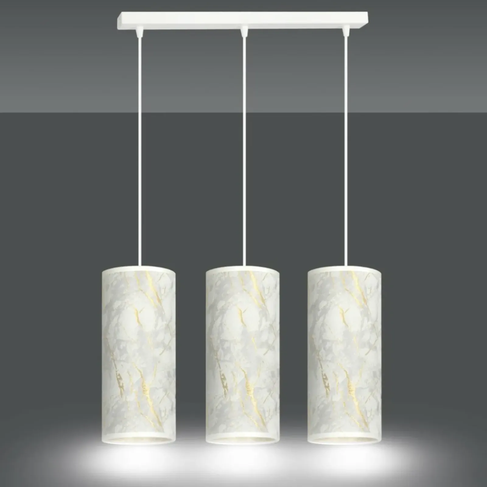 Sklep Kaja Stylowa lampa wisząca, wzór marmuru 1057/3 KARLI | Kaja Oświetlenie biały Cheap
