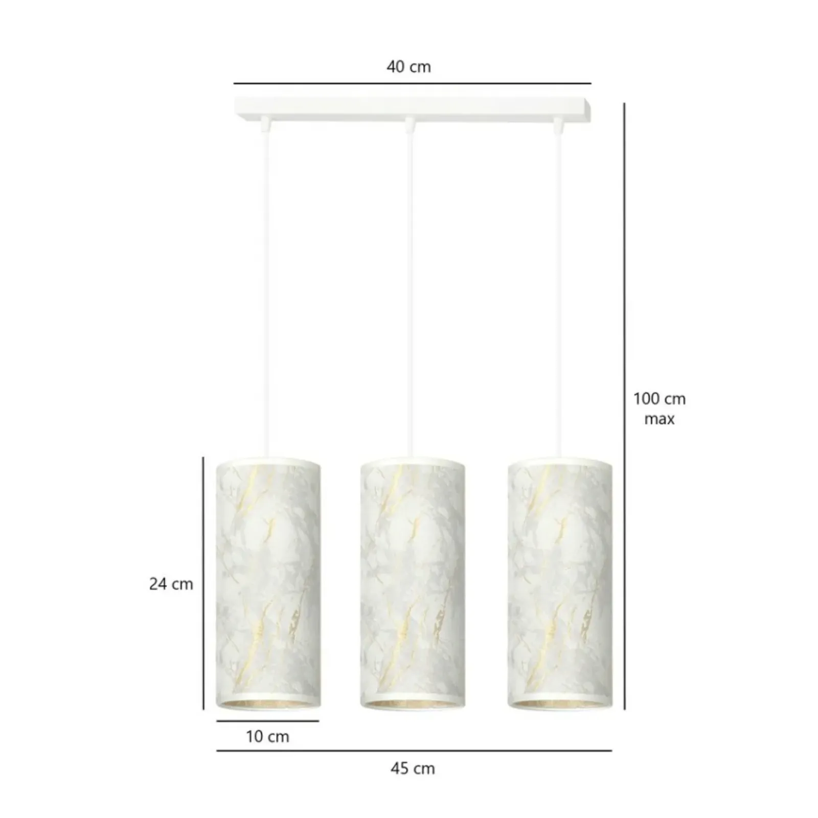 Sklep Kaja Stylowa lampa wisząca, wzór marmuru 1057/3 KARLI | Kaja Oświetlenie biały Cheap