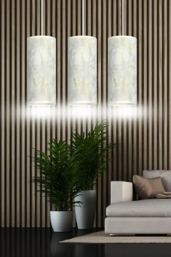Sklep Kaja Stylowa lampa wisząca, wzór marmuru 1057/3 KARLI | Kaja Oświetlenie biały Cheap