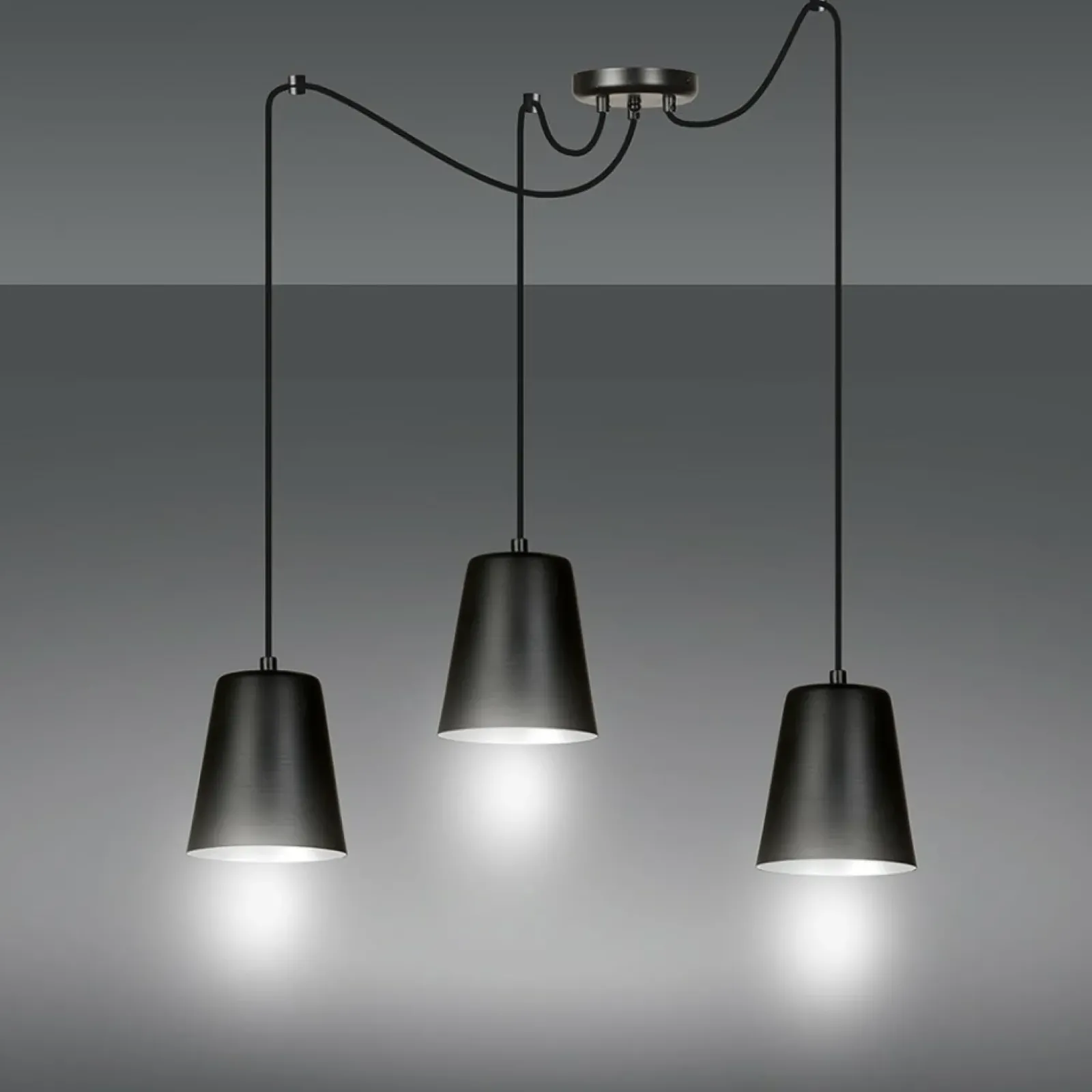 Sklep Kaja Stylowa lampa wisząca z 3 mi kloszami 454/3 | Kaja Oświetlenie czarny Store