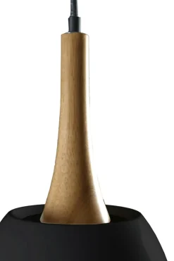 Sklep Kaja Stylowa lampa wisząca z drewnianą oprawką AZ1332 PRATO | Kaja czarny Shop