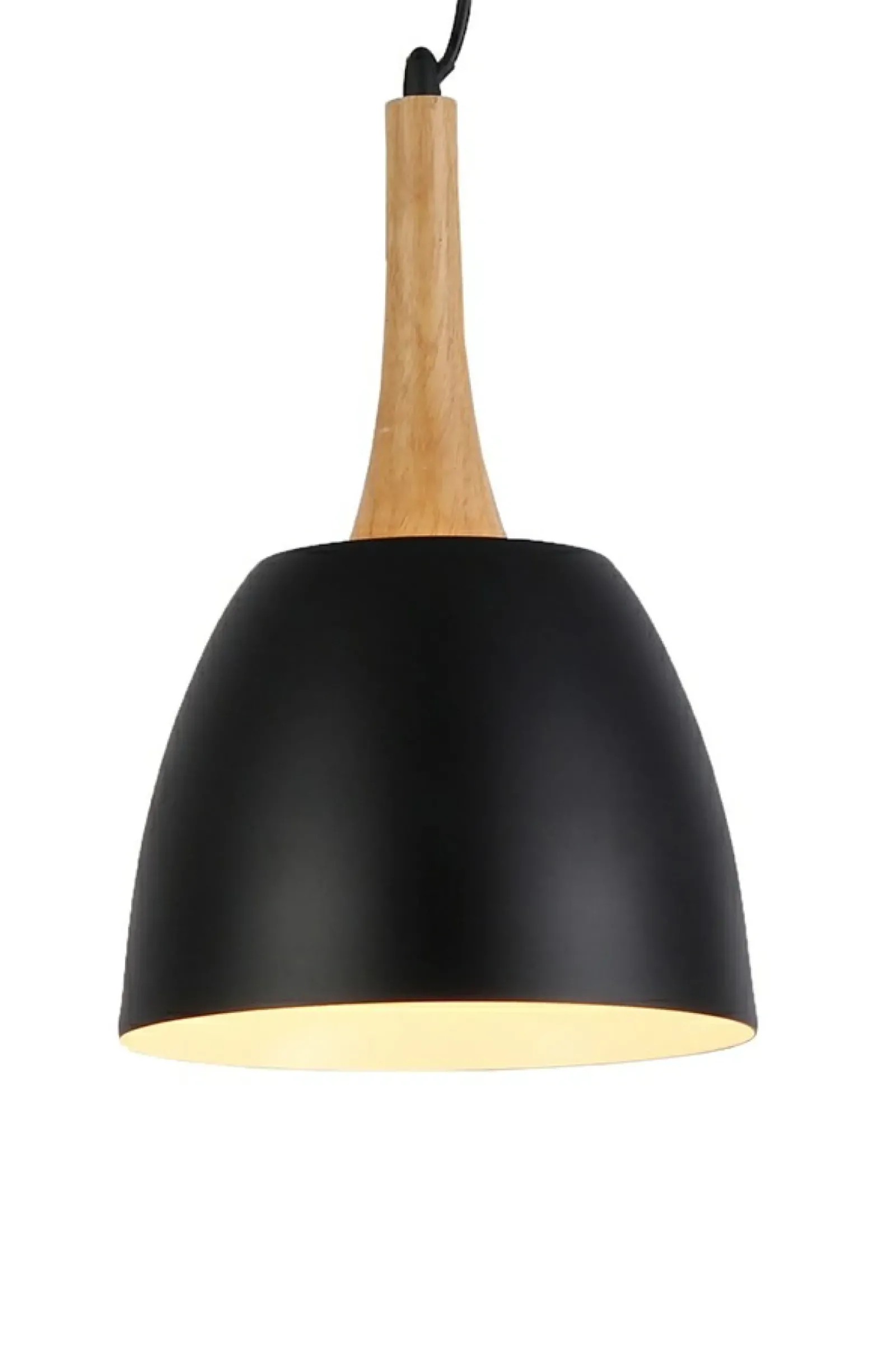 Sklep Kaja Stylowa lampa wisząca z drewnianą oprawką AZ1332 PRATO | Kaja czarny Shop