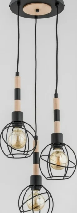 Sklep Kaja Stylowa lampa wisząca z elementami z drewna AL 61029 | Kaja Store