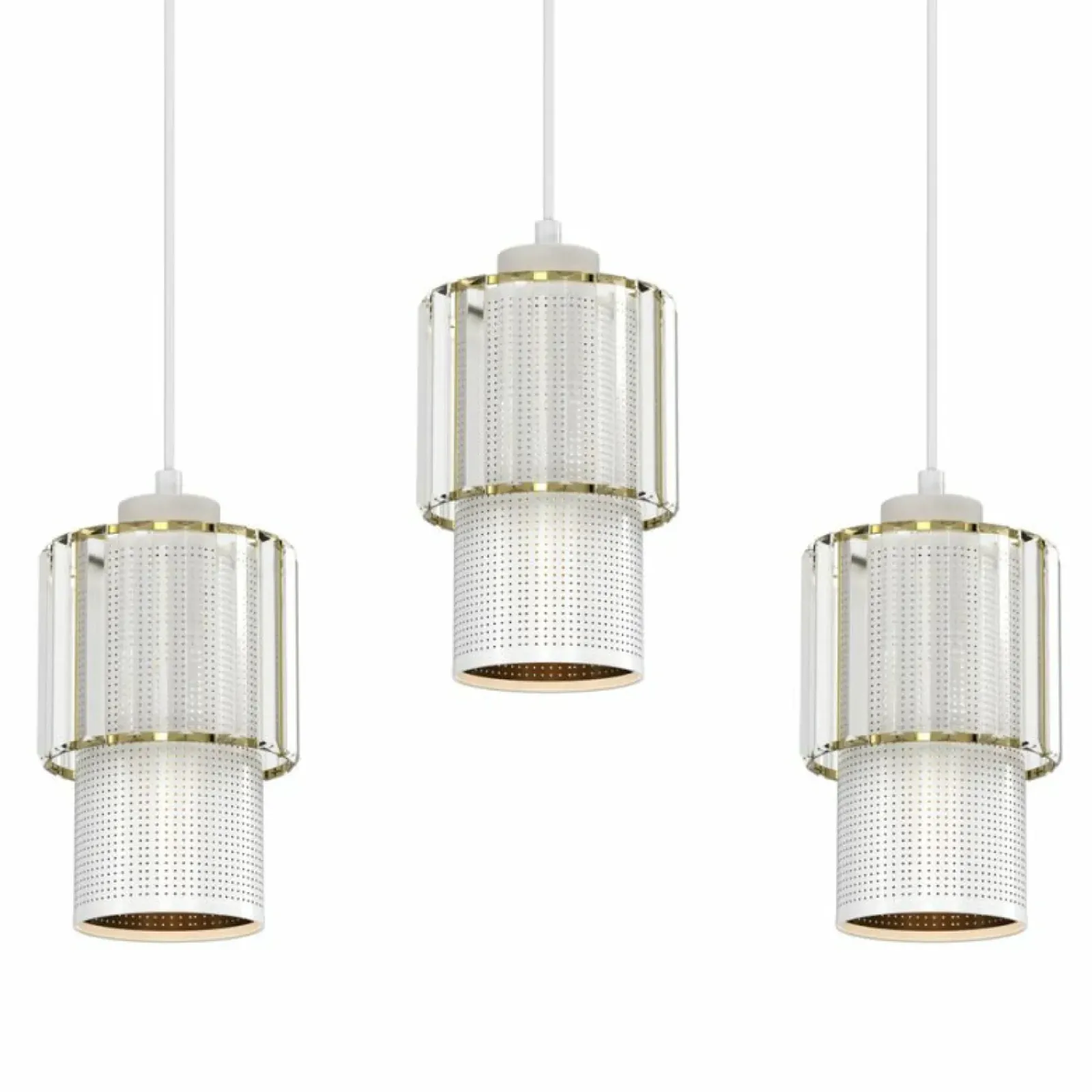 Sklep Kaja Stylowa lampa wisząca z podwójnymi abażurami MLP8365 BLANCO | Kaja Hot