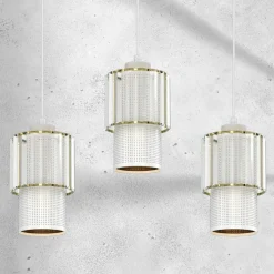 Sklep Kaja Stylowa lampa wisząca z podwójnymi abażurami MLP8365 BLANCO | Kaja Hot