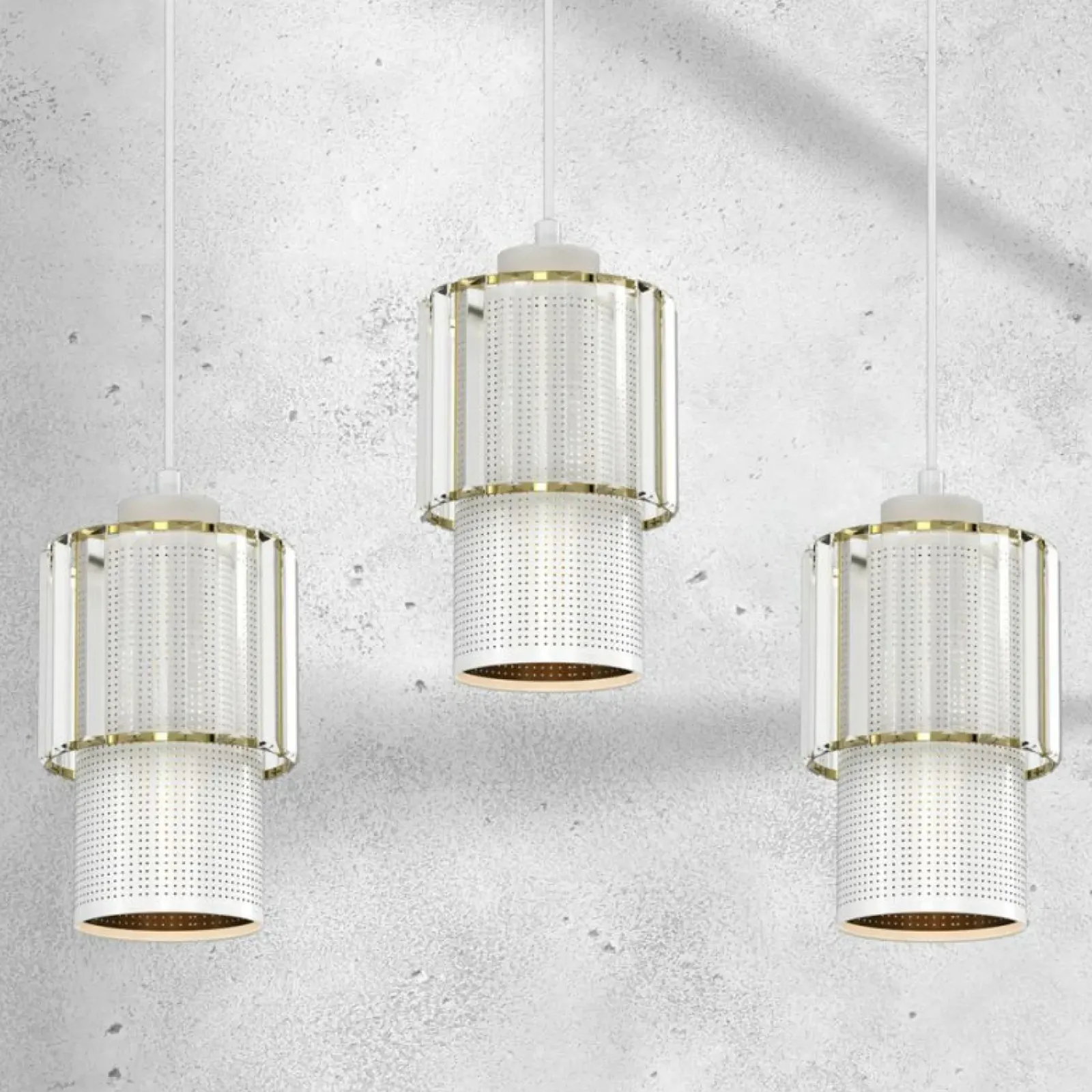Sklep Kaja Stylowa lampa wisząca z podwójnymi abażurami MLP8365 BLANCO | Kaja Hot