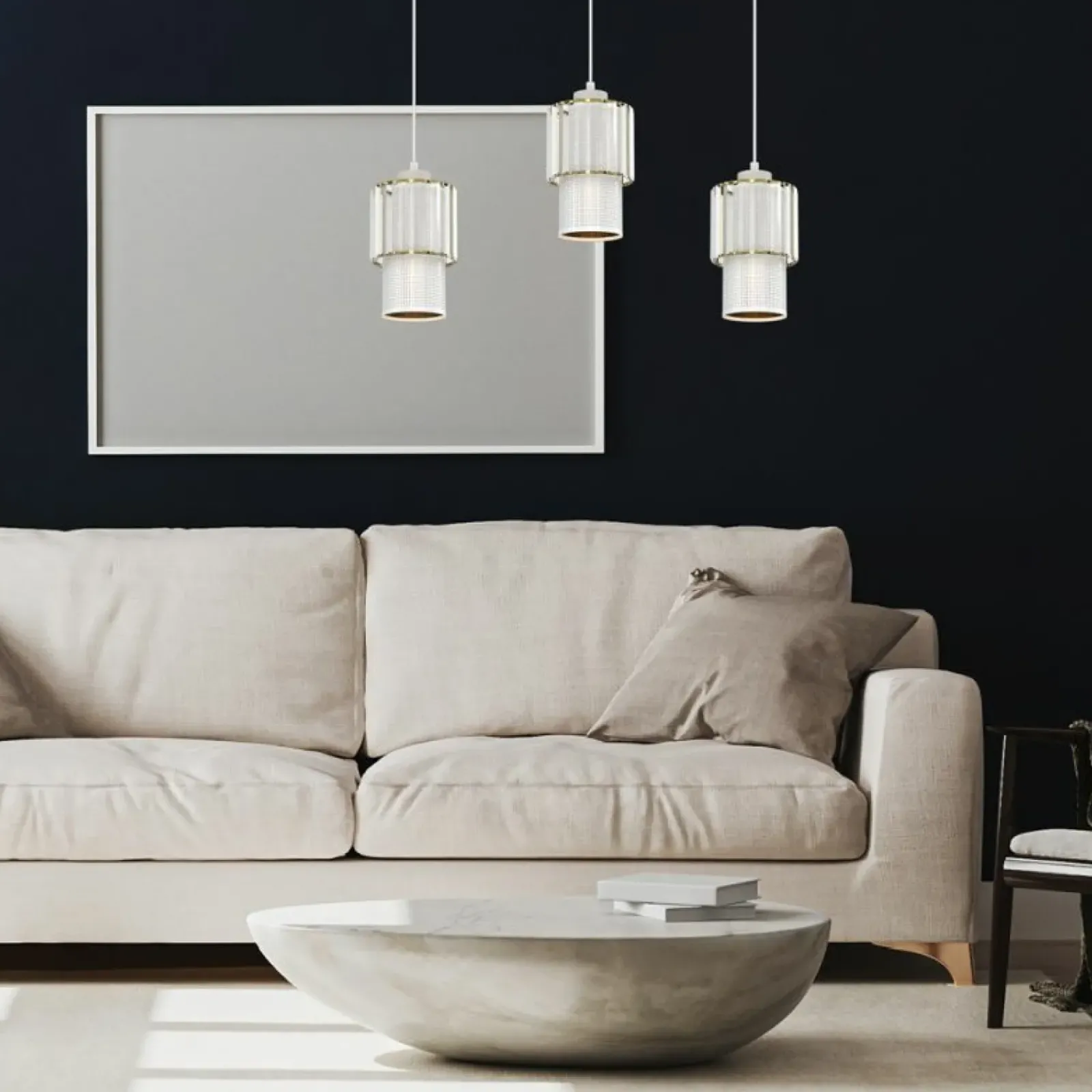 Sklep Kaja Stylowa lampa wisząca z podwójnymi abażurami MLP8365 BLANCO | Kaja Hot