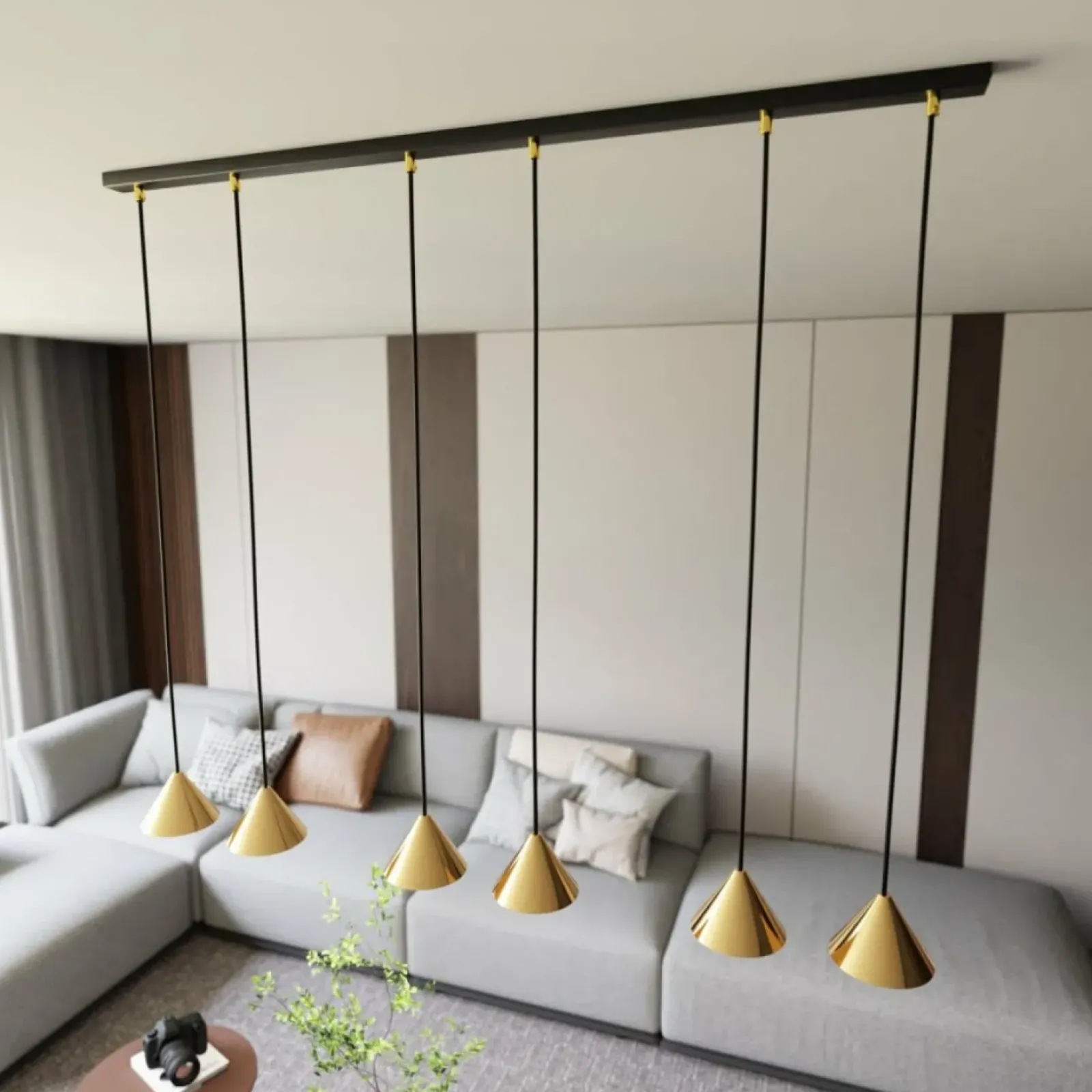 Sklep Kaja Stylowa lampa wisząca ze złotymi stożkami 1329/6 ELIT | Kaja Best Sale
