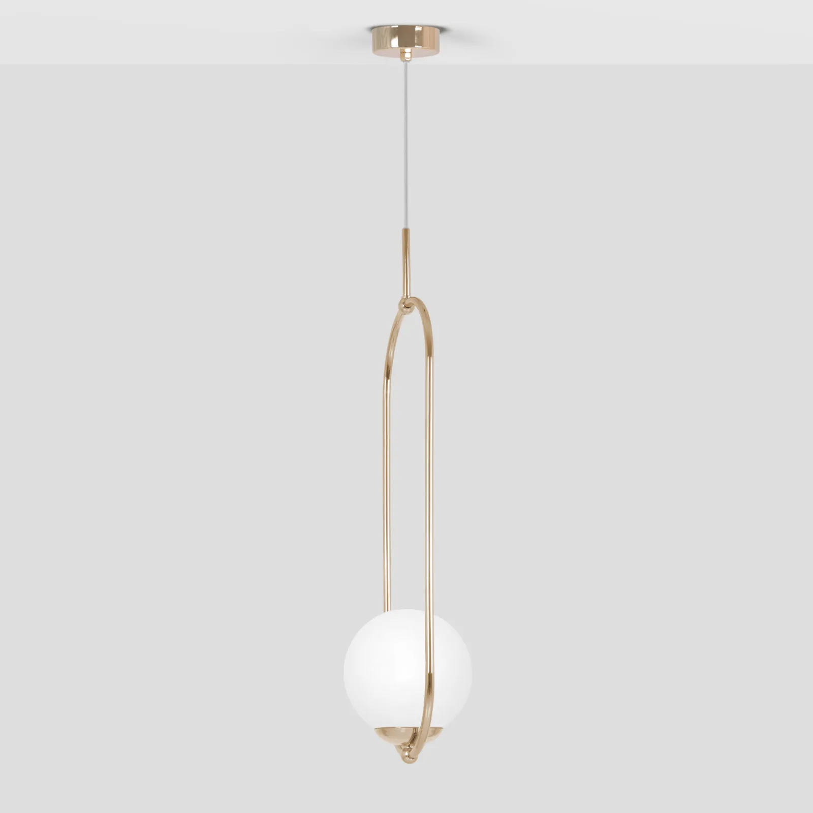 Sklep Kaja Stylowa lampa wisząca, złota konstrukcja z kloszem K-5391 z serii RITUS* Żyrandole Z Kloszami|Żyrandole Nowoczesne