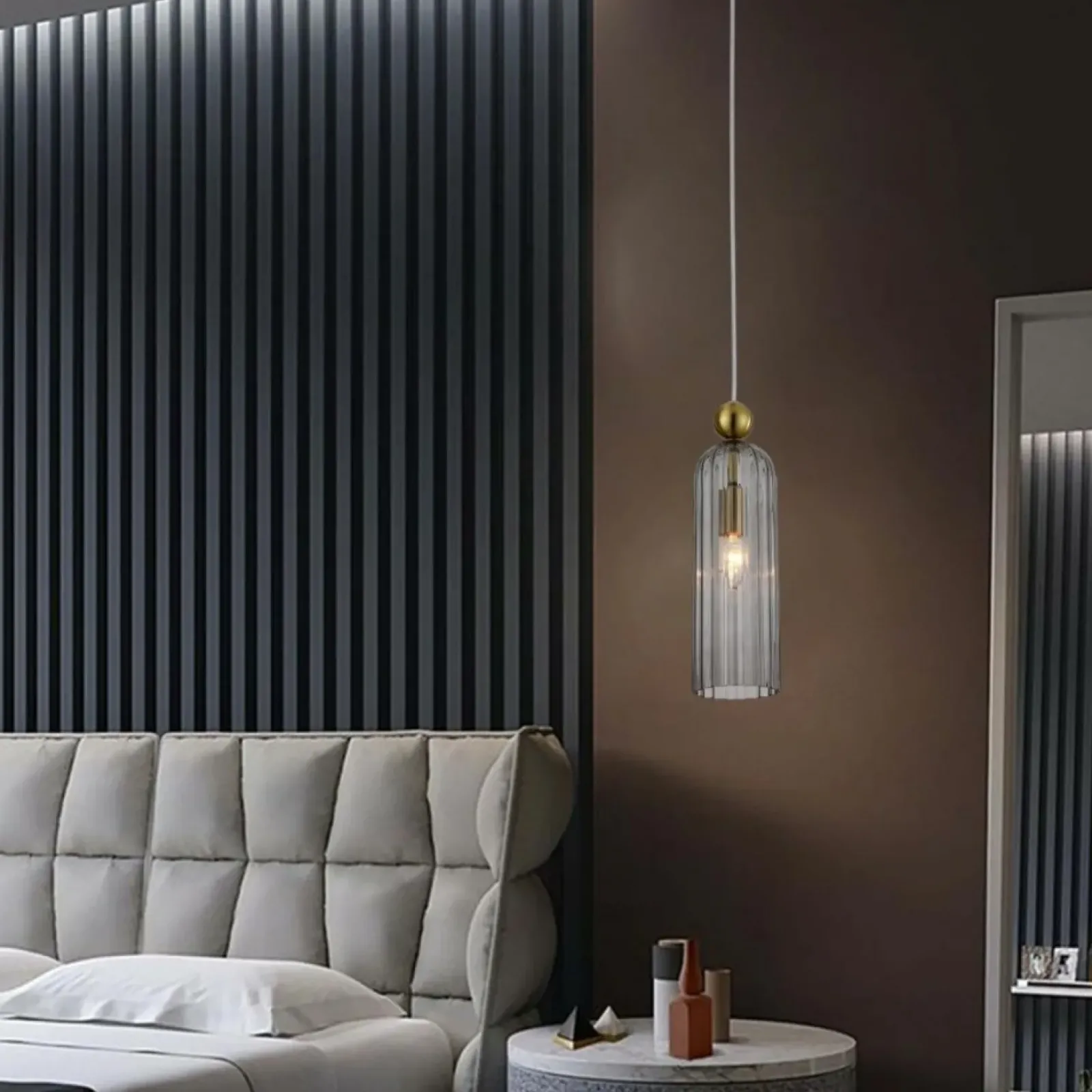 Sklep Kaja Stylowa lampa z dymionym kloszem LP-939/1P SMOKED z serii PIEGA | Kaja Store