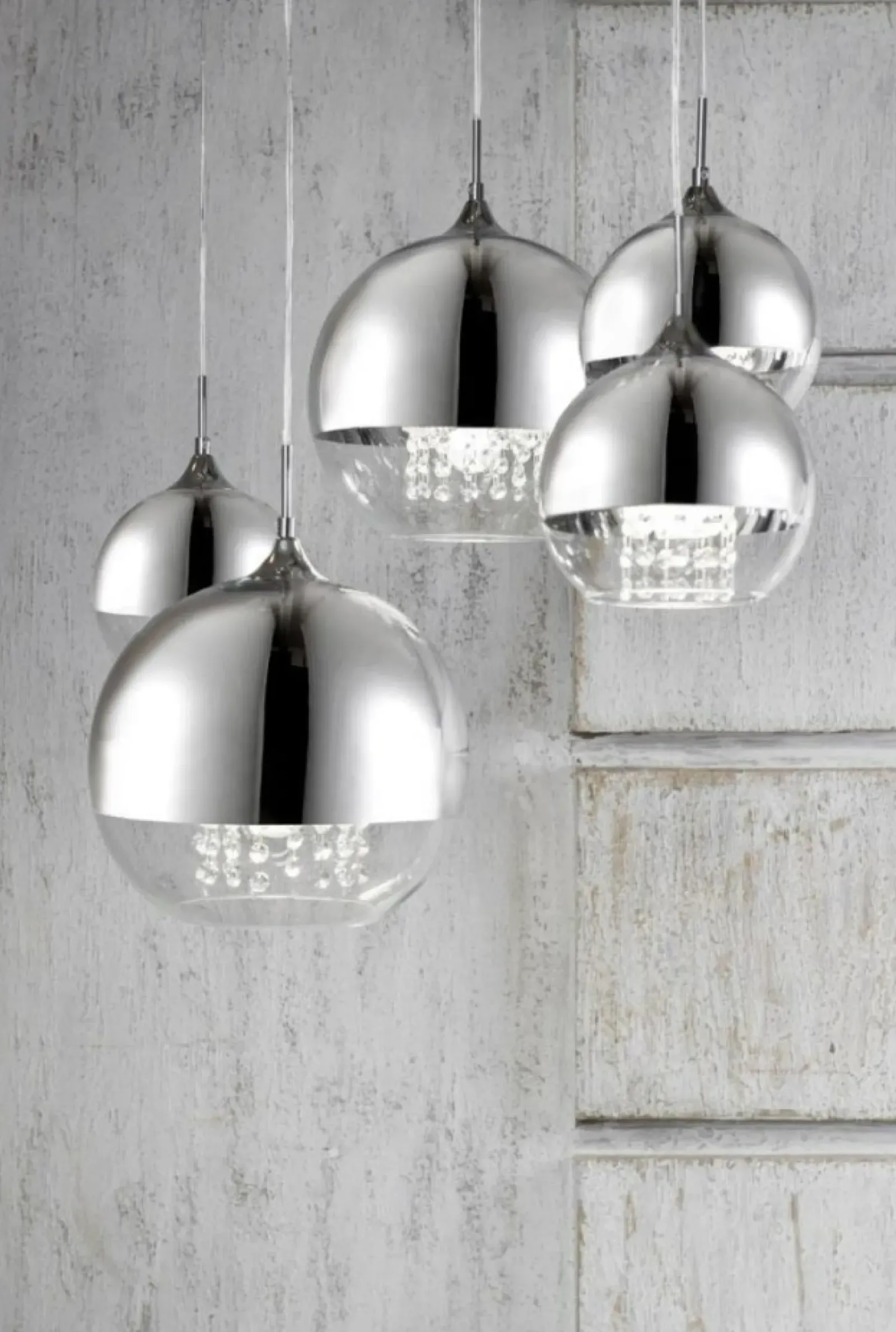 Sklep Kaja Stylowa lampa z okrągłymi kloszami P140-PL-170-5-N FERMI | Kaja nikiel Online