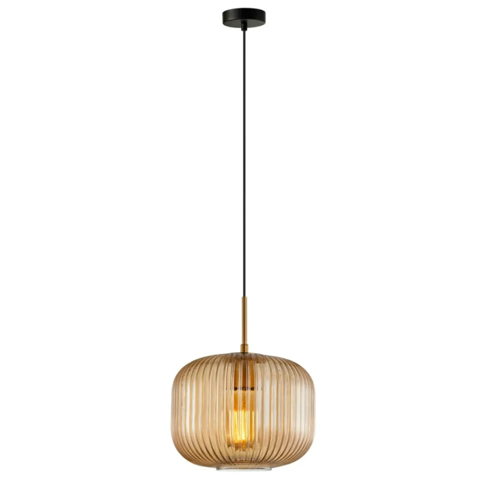 Sklep Kaja Stylowa lampa z ryflowanym szkłem PND-26476-1-BRO-AMB z serii GAVINO Sale