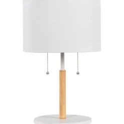 Sklep Kaja Stylowa lampka nocna z abażurem LP-0304/2T WH FOGO | Kaja Oświetlenie* Lampki Stołowe Z Abażurem|Nowoczesne Lampki Stołowe