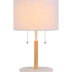 Sklep Kaja Stylowa lampka nocna z abażurem LP-0304/2T WH FOGO | Kaja Oświetlenie* Lampki Stołowe Z Abażurem|Nowoczesne Lampki Stołowe