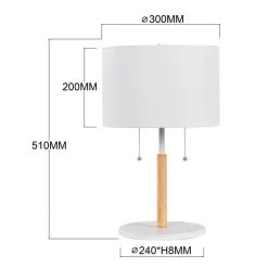 Sklep Kaja Stylowa lampka nocna z abażurem LP-0304/2T WH FOGO | Kaja Oświetlenie* Lampki Stołowe Z Abażurem|Nowoczesne Lampki Stołowe
