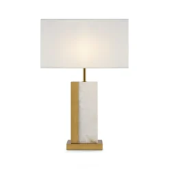 Sklep Kaja Stylowa lampka stołowa z podstawą z alabastru Z031TL-01BS BIANCO* Lampki Stołowe Z Abażurem|Nowoczesne Lampki Stołowe