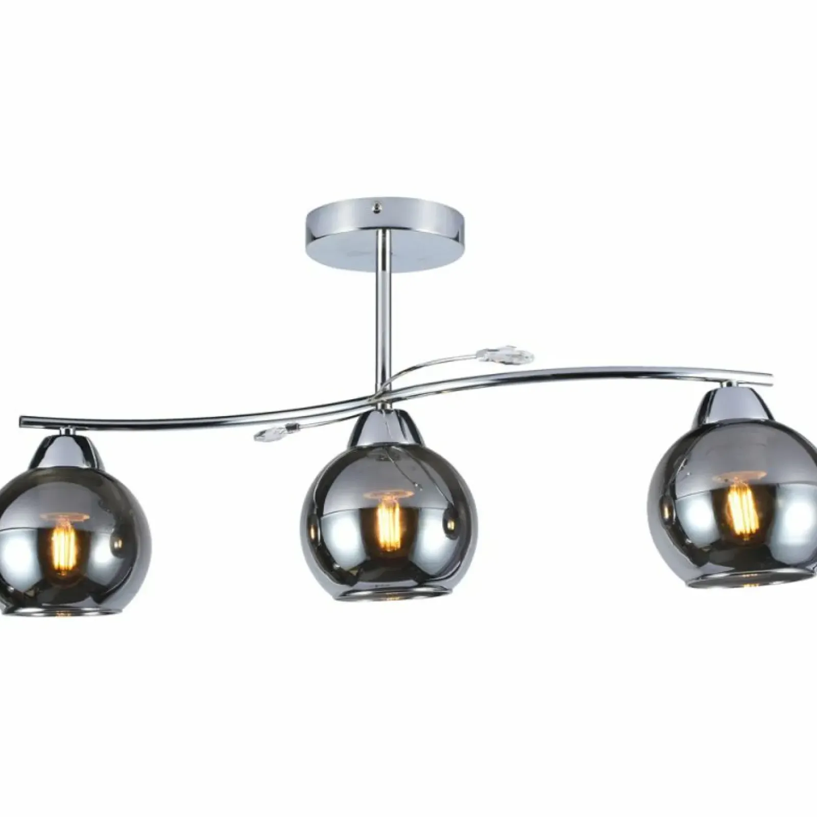 Sklep Kaja Stylowa, srebrna lampa sufitowa do sypialni MLP0874 CONNOR | Kaja Flash Sale