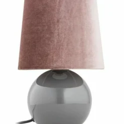 Sklep Kaja Stylowa, szaro-różowa, szklana lampka nocna TK 5093 z serii PICO* Lampki Stołowe Z Abażurem|Nowoczesne Lampki Stołowe